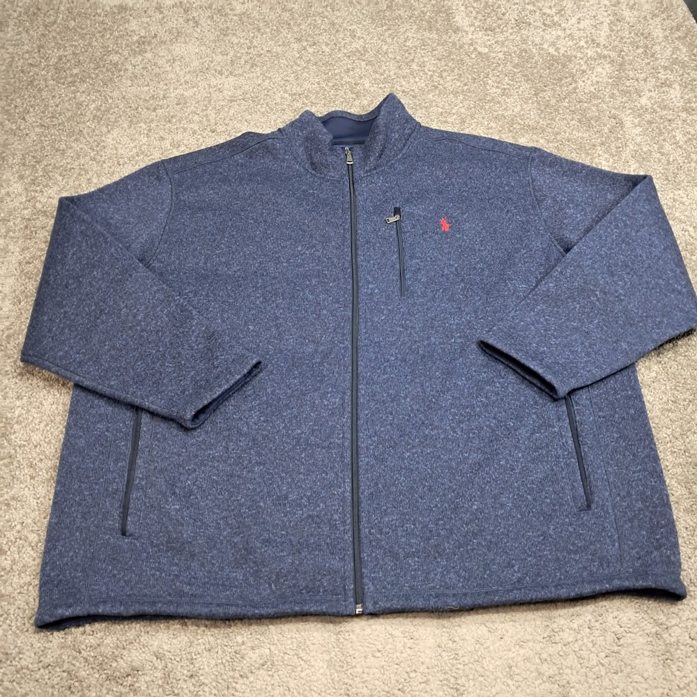 Polo Ralph Lauren Performance Full Zip Jacket Blue Heather Mens 4XB 4TG 8227
